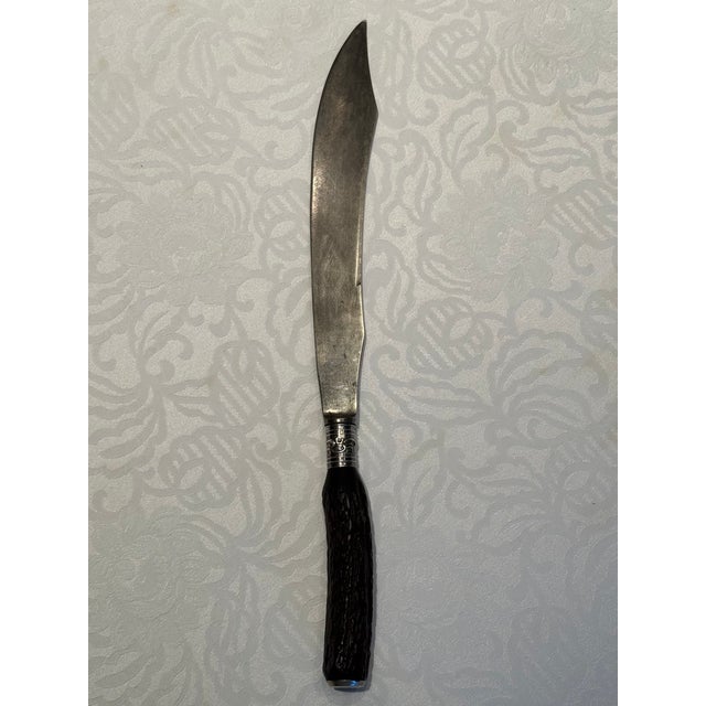 1920s Staghorn and Sterling Silver Carving Set- 3 Pieces For Sale In Los Angeles - Image 6 of 17