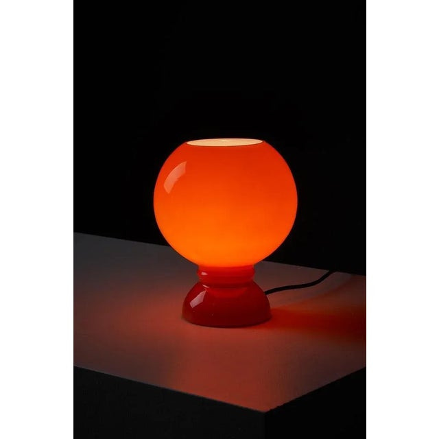 Space Age Orange Full Glass Table Lamp, 1970s For Sale - Image 6 of 8