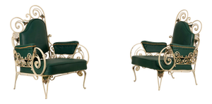 Vintage French Lounge Chairs from Maison Jansen, 1940, Set of 2