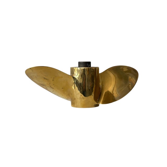 Metal Vintage Nautical Polished Brass Candle Holder For Sale - Image 7 of 8