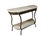 Elegant Hollywood Regency style console table featuring a light beige marble top with a softly shaped serpentine front and...