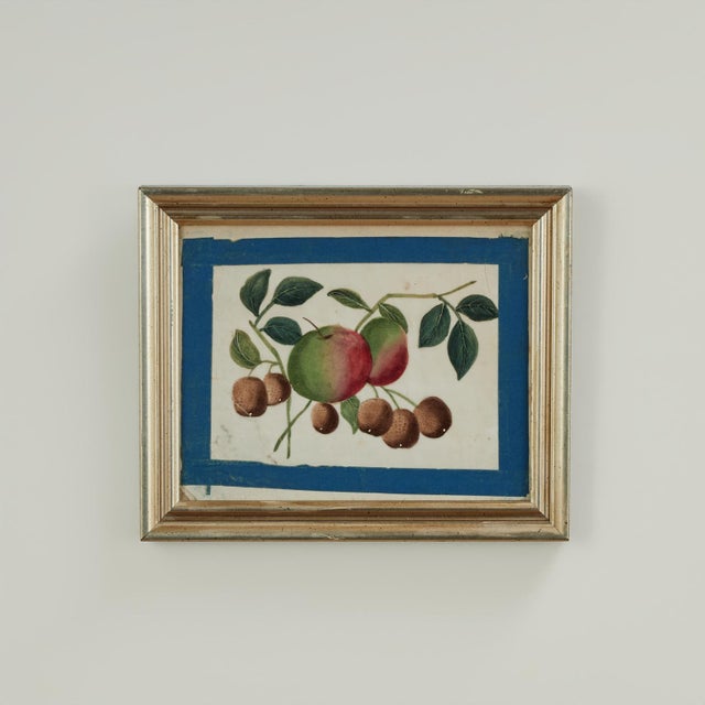 Rare and remarkable set of nine 19th century Chinese watercolor paintings of fruit executed in a charming traditional...