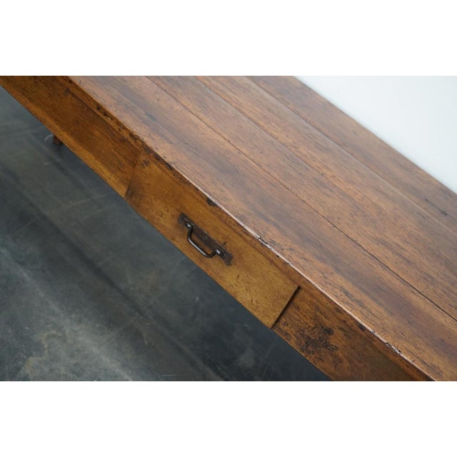 Antique 19th Century French Fruitwood & Chestnut Rustic Farmhouse Dining Table For Sale - Image 10 of 18