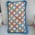 Soft rectangular pillow with a geometric diamond pattern has a fluffy soft fringe and features colors of blue, yellow,...