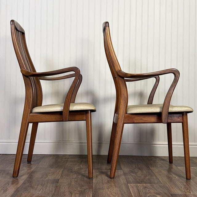 Pair of Vintage Mid-Century Modern High Back Armchairs For Sale - Image 4 of 12