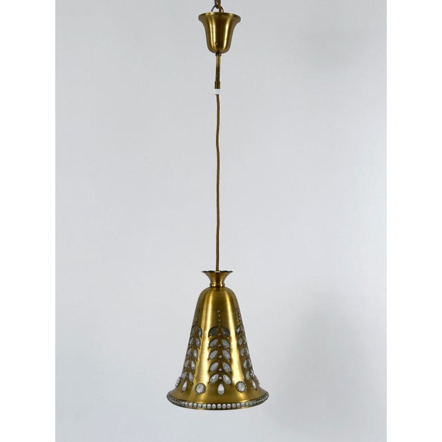 Mid-Century Modern Mid-Century Pendant Lamp in Brass and Crystal by Oswald Haerdtl for Lobmeyr, Austria, 1950s For Sale - Image 3 of 18