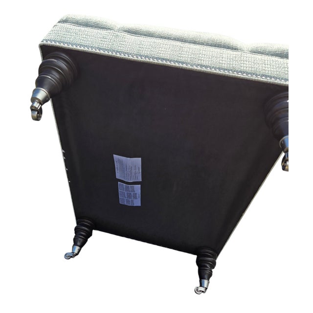 1990s Ethan Allen Anton Chesterfield Style Ottoman Bench Hobb Nail Foot Stool For Sale - Image 10 of 15