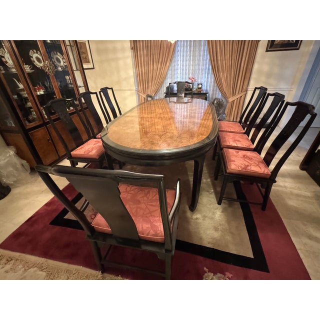 Century Furniture Raymond Sobota Signature Chin Hua Dining Room Table With Table Surface in Impeccable Condition With 8 Chairs For Sale - Image 13 of 14