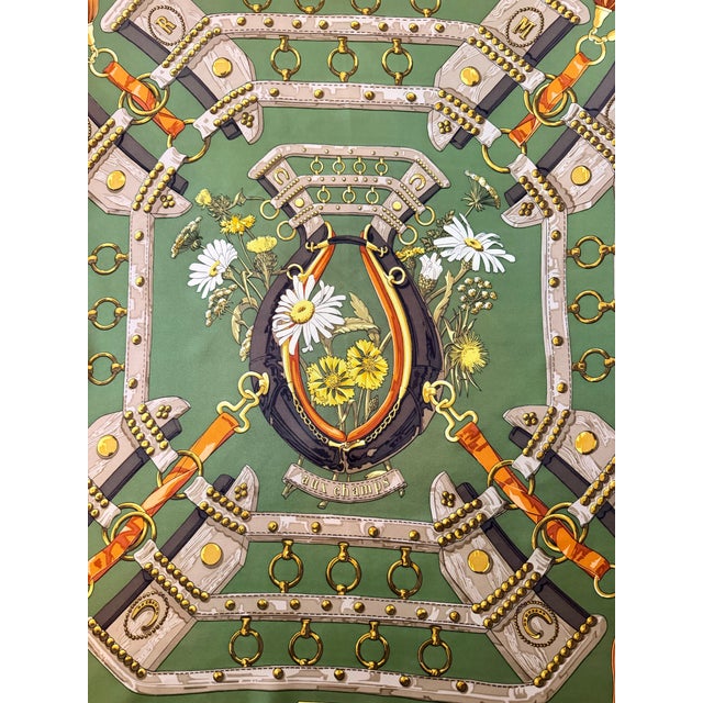 Hermès Aux Champs 1990 Silk Scarf Designed by Cathy Latham For Sale - Image 10 of 12