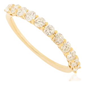 Brilliant Cut Diamond Half Eternity Wedding Band Ring in 14k Yellow Gold Size 4