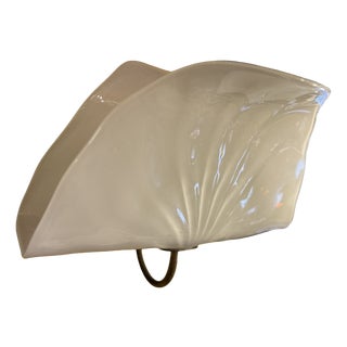 Leaf-Shaped Opalescent Blown Glass Sconces, 1950s, Set of 2 For Sale