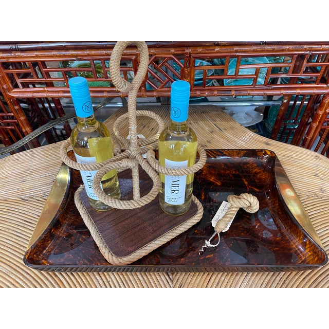 1970s Lucite Tortoiseshell & Brass Rim Serving Tray by Guzzini, Italy 1970 For Sale - Image 5 of 12