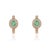 Contemporary 14k Yellow Gold Oval Natural Emerald Diamond Halo Hoop Earrings- 2 Pieces For Sale - Image 3 of 14