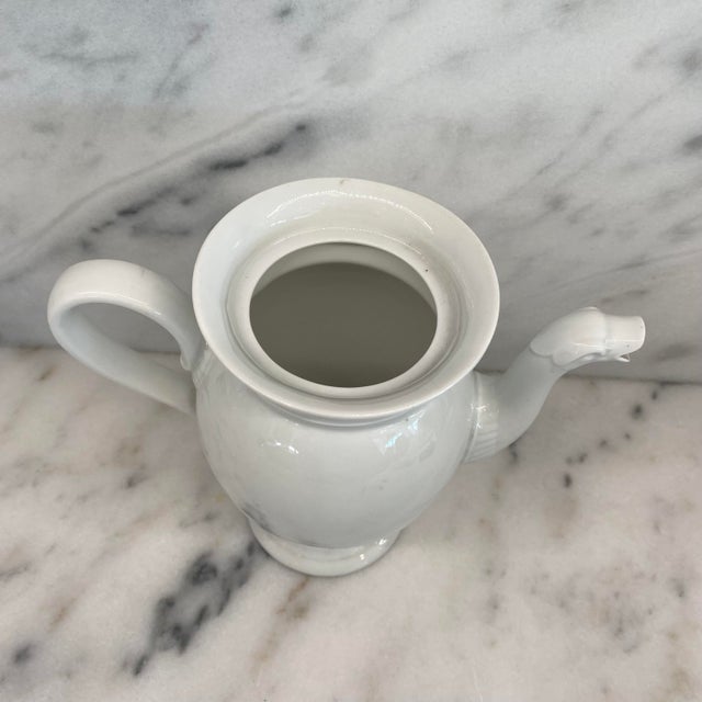 Antique French Porcelain Coffee Pot or Tea Pot With Swan Neck For Sale - Image 12 of 14