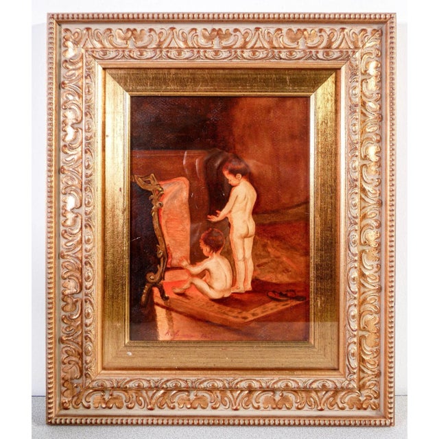 Paul Peel Watercolor Copy, After the Bath For Sale - Image 4 of 4