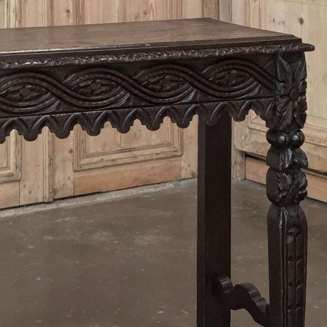 18th Century English Rustic Gothic Style Oak Console ~ Sofa Table For Sale - Image 4 of 18