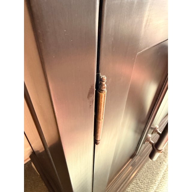 Restoration Hardware 20th Century English Brass Bar Sideboard For Sale - Image 10 of 12