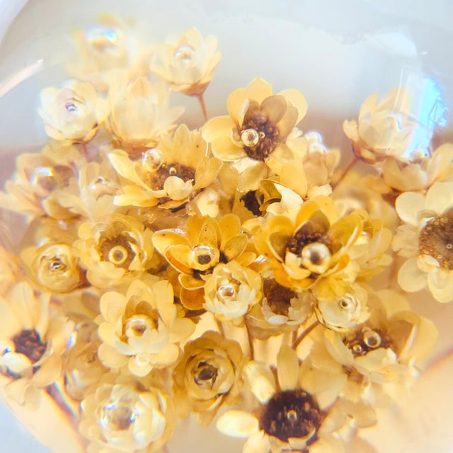 Plastic Lucite Flower Paperweight For Sale - Image 7 of 8