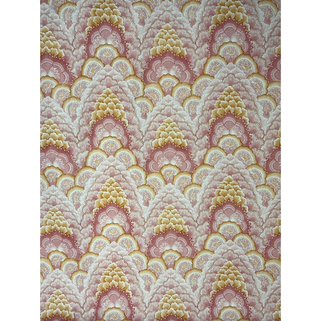 A colorful and clever medium-scale design inspired from the base elements of Indian “Tree of Life” panels. Printed on a...