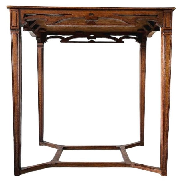 Antique Art Nouveau Curved Wood Side Table, 1890s For Sale - Image 4 of 13