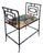 Hollywood Regency Faux Bamboo Metal Bench W Schumacher Chiang Mai Dragon For Sale