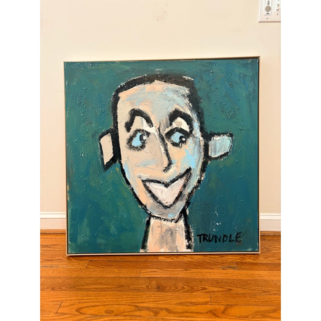 Textile Sarah Trundle, Abstract Figure/ Portrait Painting, "Sam I Am" For Sale - Image 7 of 9