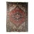 Vintage Heriz Area Rug, Handwoven Geometric Pattern, Red & Navy, 5’ X 7’ For Sale
