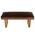 A Mid-Century Modern brass bench newly upholstered in chocolate brown velvet. The polished brass rectangular sled legs are...