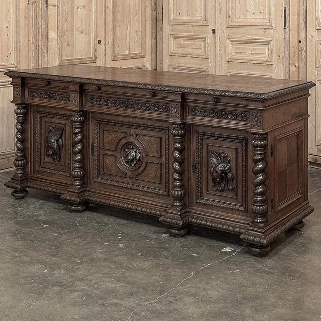 Renaissance 19th Century French Renaissance Hunt Buffet ~ Credenza For Sale - Image 3 of 18