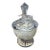 Vintage 1980s Cut Crystal Footed Lidded Bonbonnière 3-Wick Candle by Antique Flames For Sale