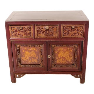 Chinese Painted Cabinet With Later Locks, Circa 1920 For Sale