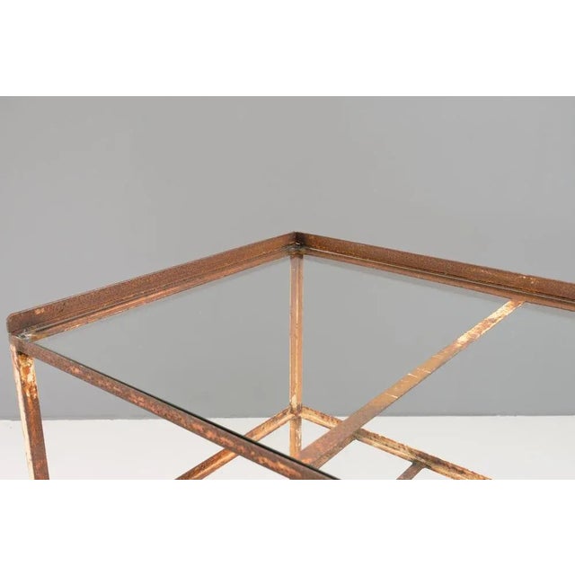 1930s Metal Table with Glass Top, 1930s For Sale - Image 5 of 8