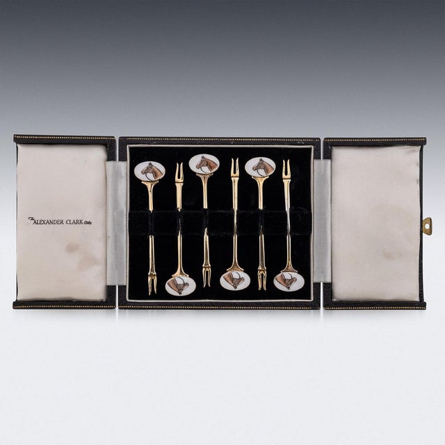 20th Century Silver Cased Cocktail Picks Horse Racing, 1960s, Set of 6 For Sale - Image 11 of 11
