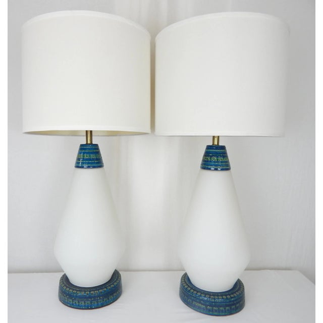 Bitossi Rimini Blu Bitossi Mid-Century Lamps, Pair For Sale - Image 4 of 12