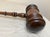 Brown Huge Vintage Handmade Carved Turned Wooden Solid Wood Judge Auction Gavel Large For Sale - Image 8 of 11