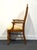 Late 20th Century Singer Furniture Solid Pecan Italian Mediterranean Style Cane Back Dining Arm Chair For Sale - Image 5 of 11