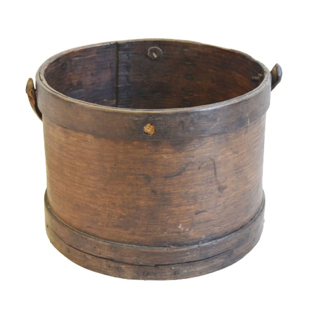 Antique Primitive Wood Firkin Bucket W/ Handle Chairish