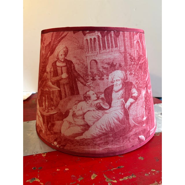 Boho Chic Toile Print Lampshade For Sale - Image 3 of 3