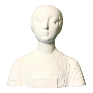 Vintage Plaster Bust of Female For Sale