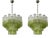 Green Ombre Murano Glass Chandeliers, Set of 2 For Sale
