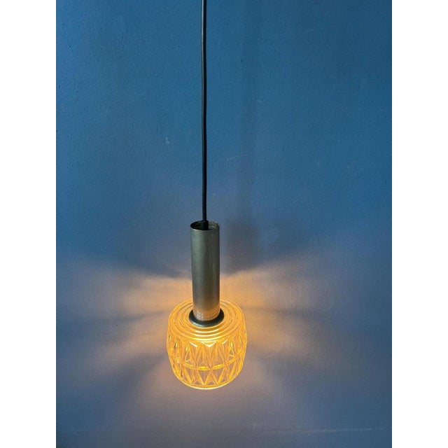 Mid-Century Crystal Glass Pendant Lamp For Sale - Image 4 of 11
