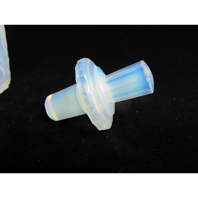 Blue Sabino Blue Opalescent Dancing Nude Nymphs Art Deco Glass 6" Perfume Scent Bottle For Sale - Image 8 of 16