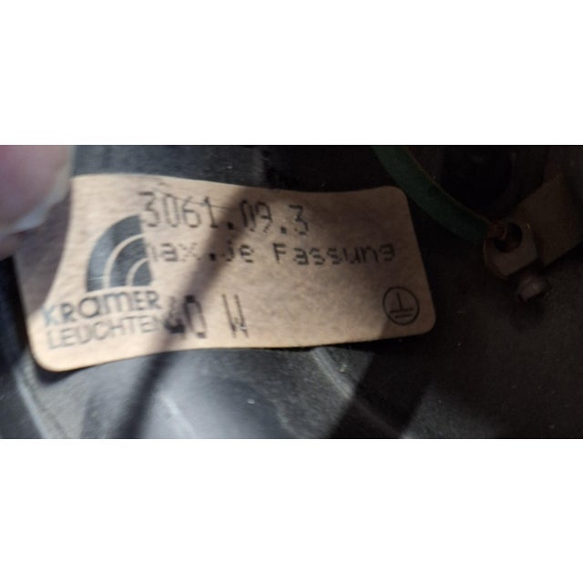 Metal Vintage Ceiling Lamp with Black Metal Frame and Blue Glass Shades from Kramer-Leuchten, 2000s For Sale - Image 7 of 8