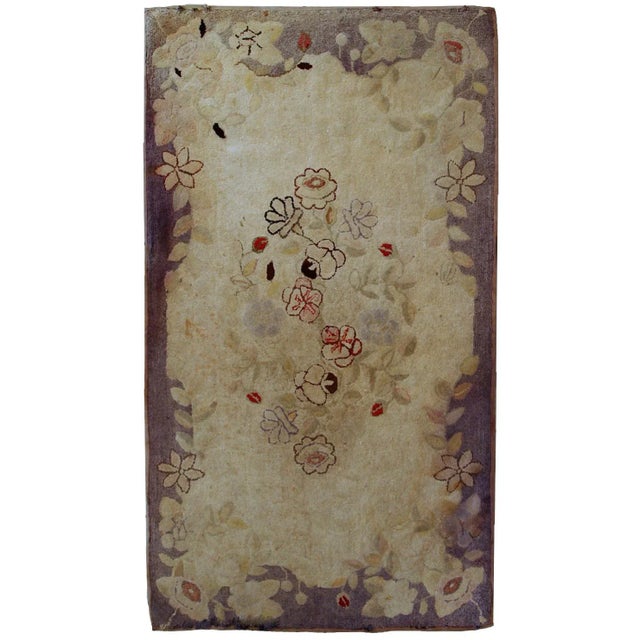 1900s handmade antique American Primitive Hooked rug 2.5' x 4.5' For Sale - Image 11 of 11