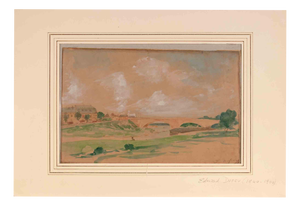 Edouard Dufeu, Landscape, 19th Century, China Ink and Watercolor