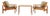 Bonanza Armchairs and Coffee Table in Oak by Esko Pajamies for Asko, Finland, 1966, Set of 3 For Sale