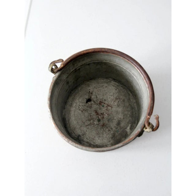 Metal Antique Copper Bucket For Sale - Image 7 of 11