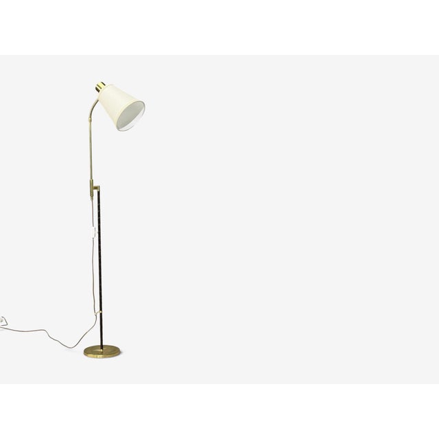 1950s 1950s Möllers Armatur Eskilstuna, Floor Lamp, Leather, Brass For Sale - Image 5 of 10