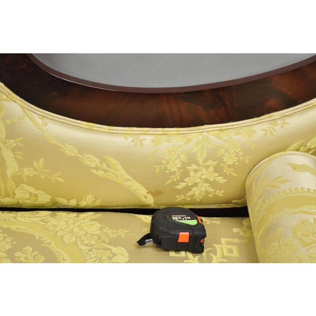 Antique American Empire Neoclassical Carved Mahogany Sofa With Gold Fabric For Sale - Image 18 of 18