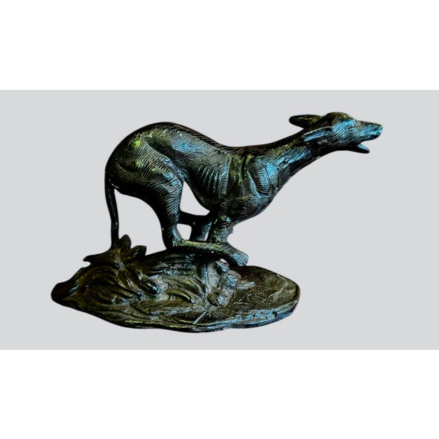 Traditional 20th Century Bronze Sculpture Racing Greyhound For Sale - Image 3 of 8